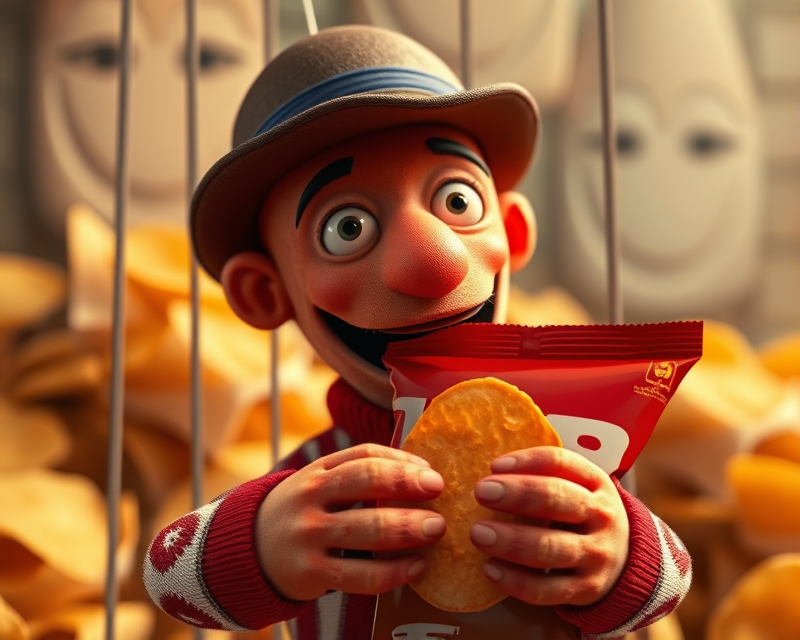 puppet, potato chip